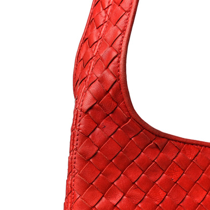 Bottega Veneta Nappa Intrecciato Shoulder Bag Red 10 of 12