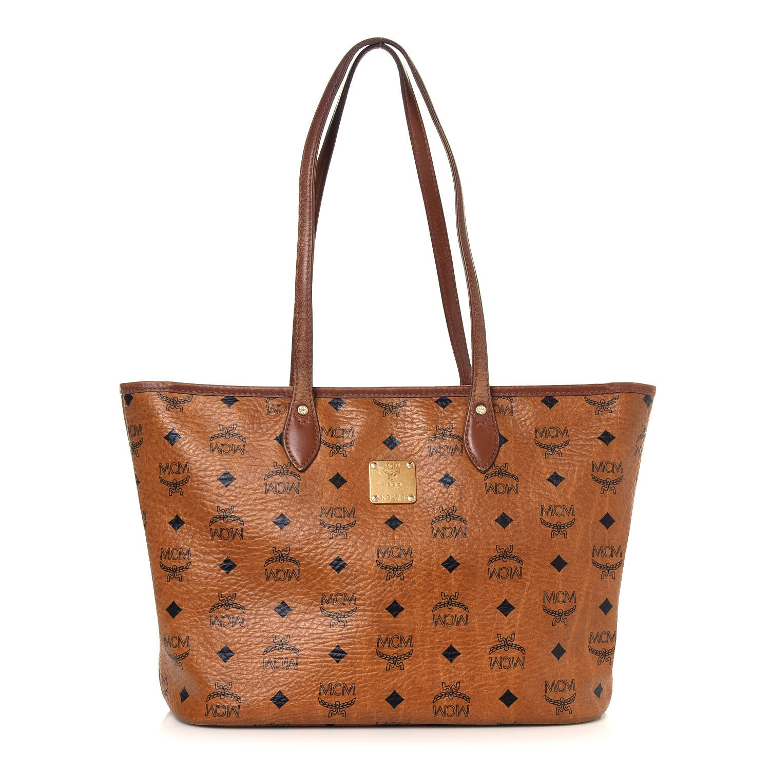 MCM Visetos Dog Bone Shopper Tote Cognac 1 of 21