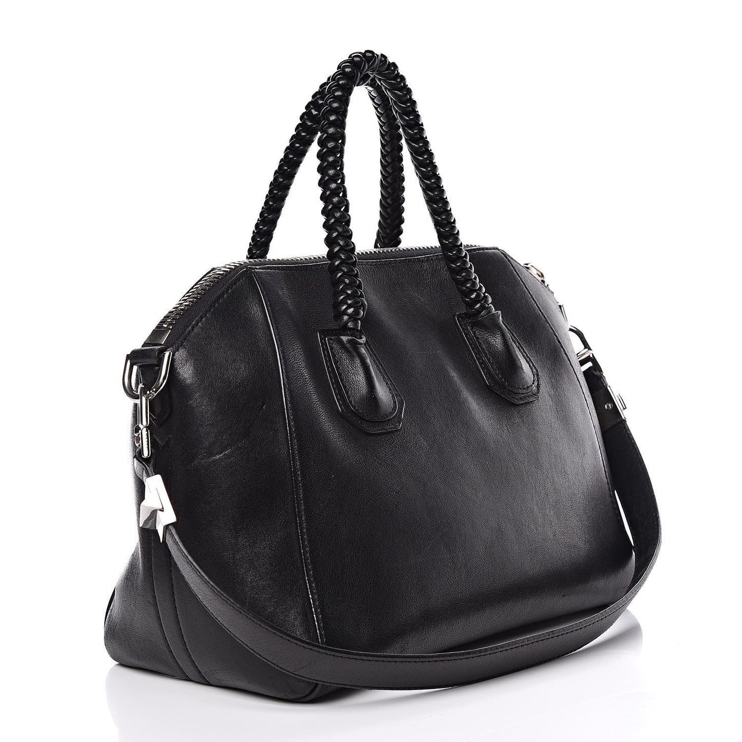 Calfskin Braid Small Antigona Black