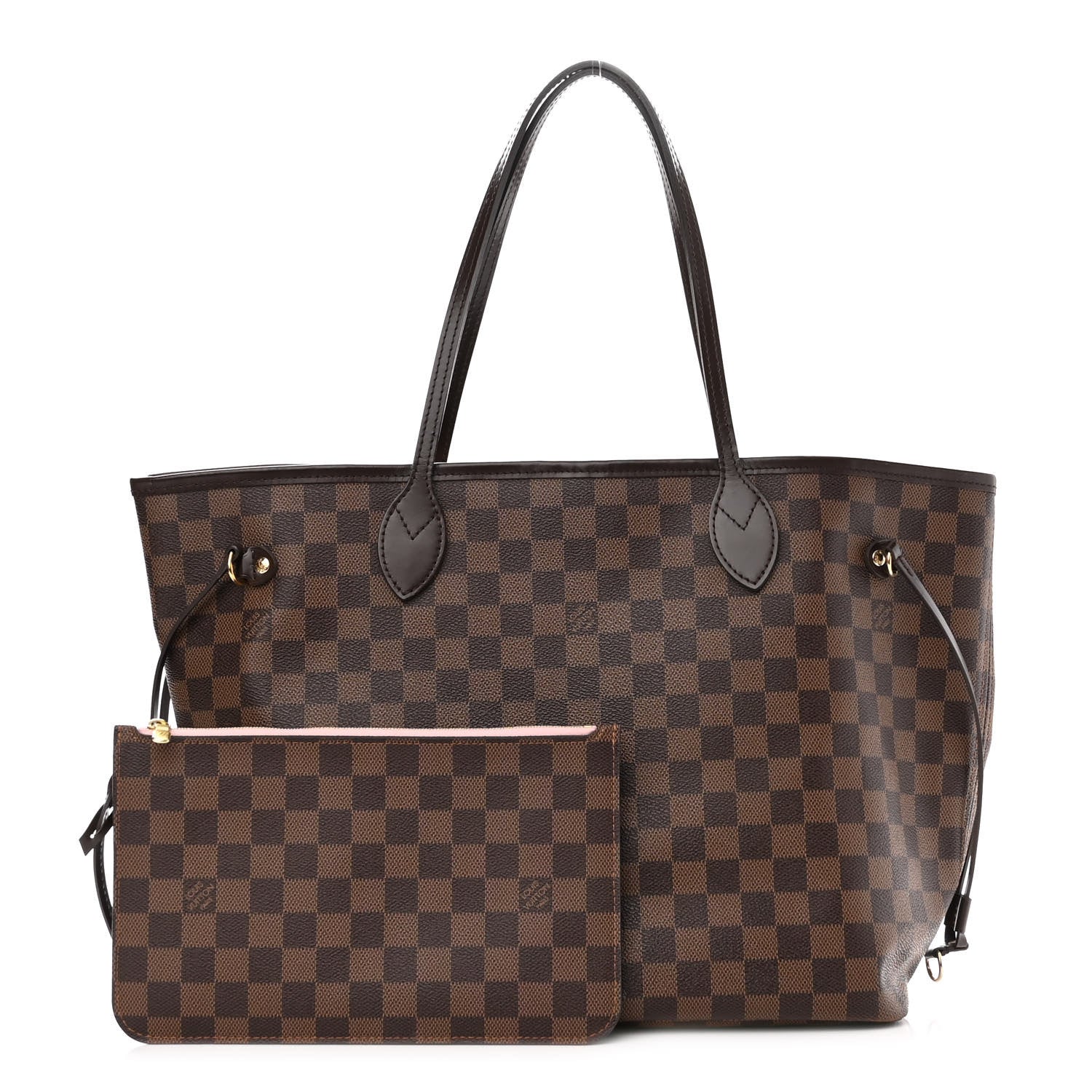 Louis Vuitton Damier Ebene Neo Neverfull MM Rose Ballerine 1 of 12