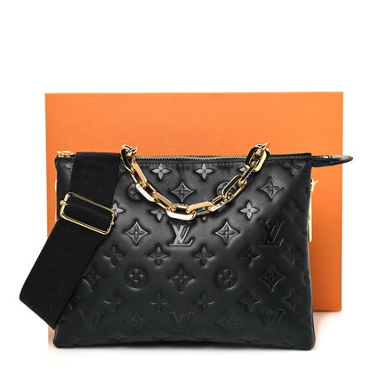 Louis Vuitton Lambskin Embossed Monogram Coussin PM Black 12 of 12