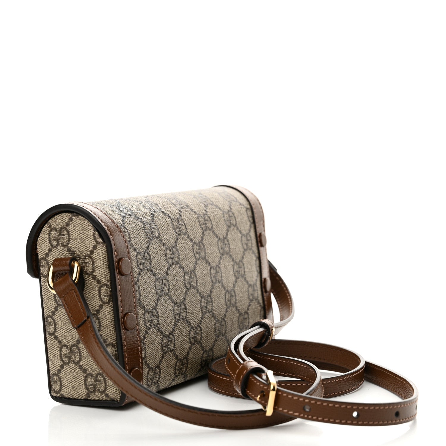 Gucci GG Supreme Monogram Mini Horsebit 1955 Shoulder Bag Beige Brown Sugar 2 of 10
