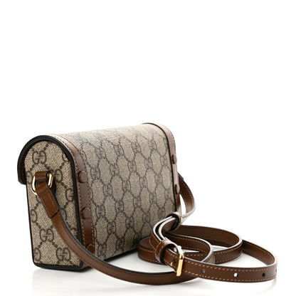 Gucci GG Supreme Monogram Mini Horsebit 1955 Shoulder Bag Beige Brown Sugar 2 of 10