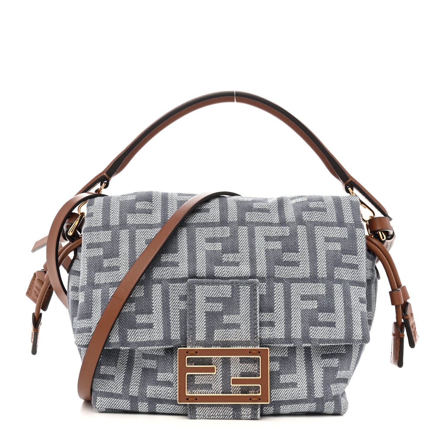 Fendi Denim Small Mamma Baguette Blue 1 of 10
