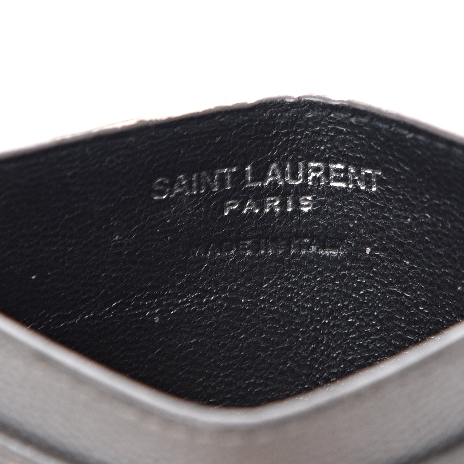 Saint Laurent Grain De Poudre Matelasse Chevron Monogram Card Case Coal 5 of 12