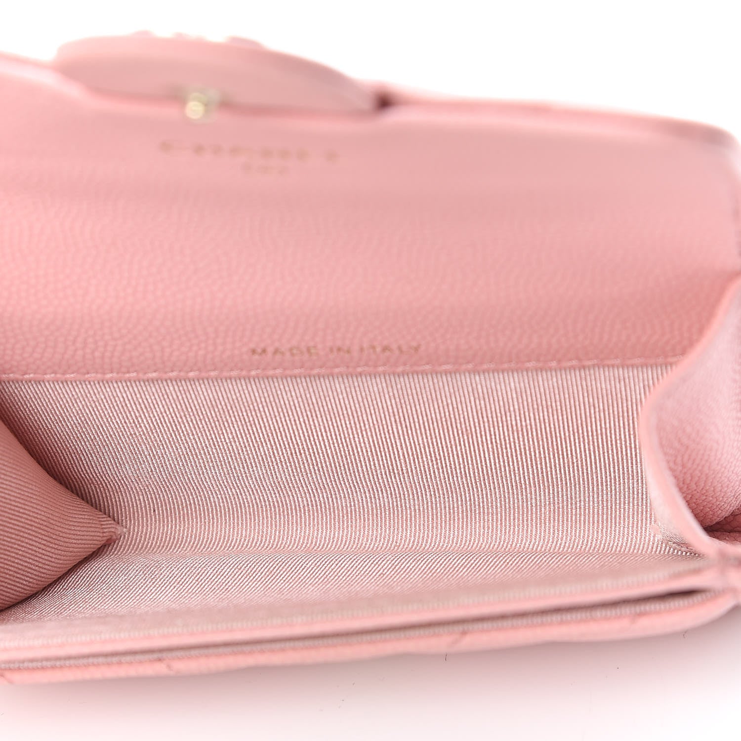 Chanel Caviar Chevron Quilted Flap Card Holder Pink 5 of 10
