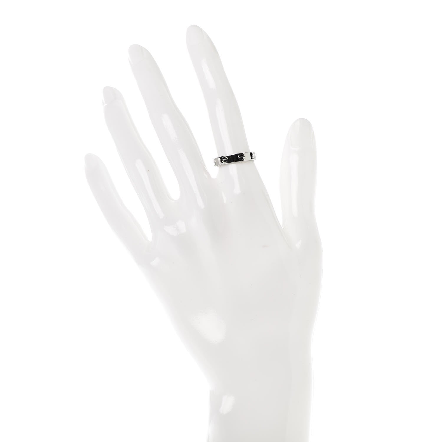 Cartier 18K White Gold 3.5mm LOVE Wedding Band Ring 50 5.25 2 of 4