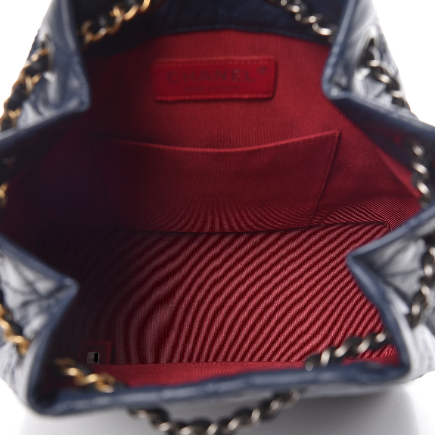 Aged Calfskin Quilted Small Gabrielle Backpack Blue Black