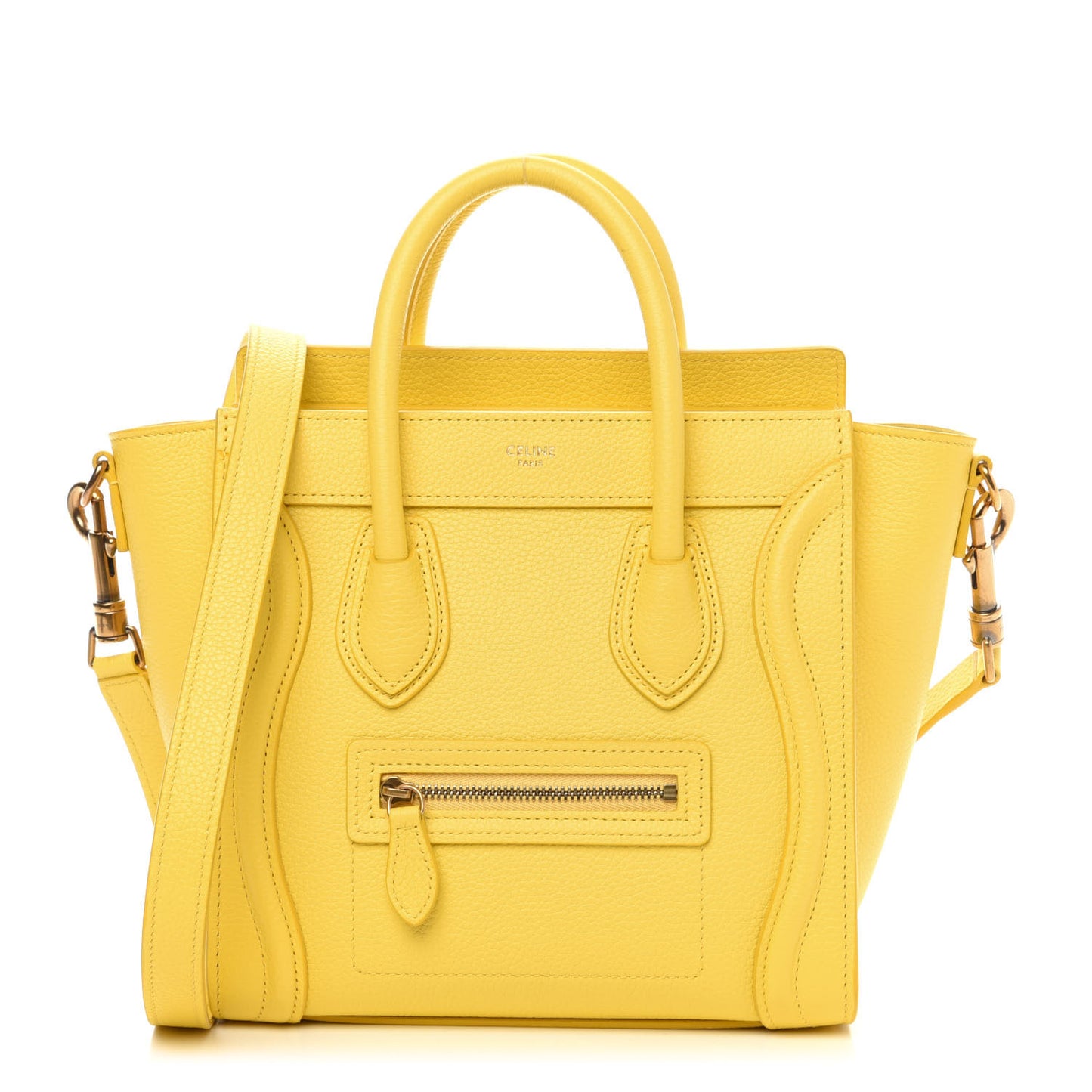 Drummed Calfskin Nano Luggage Citron