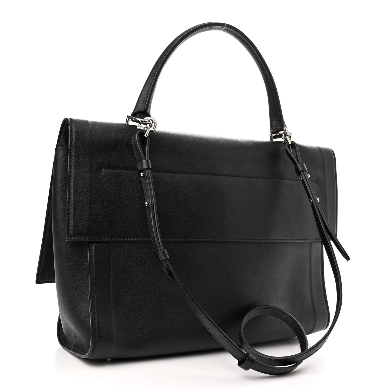 Givenchy Grained Calfskin Medium Bi-Color Shark Lock Satchel Black White 2 of 10