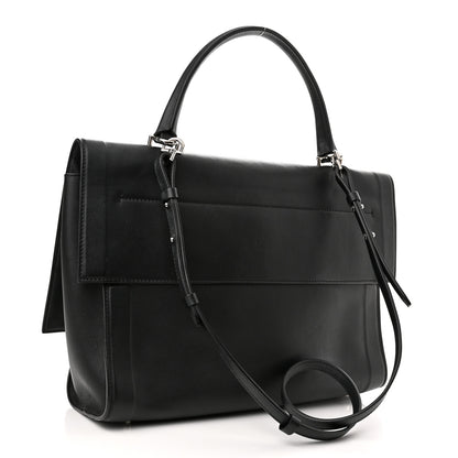 Givenchy Grained Calfskin Medium Bi-Color Shark Lock Satchel Black White 2 of 10