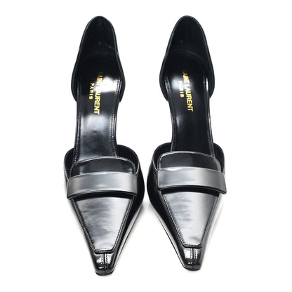 Saint Laurent Patent Calfskin Dorsay 110 Pumps 38 Black 3 of 10