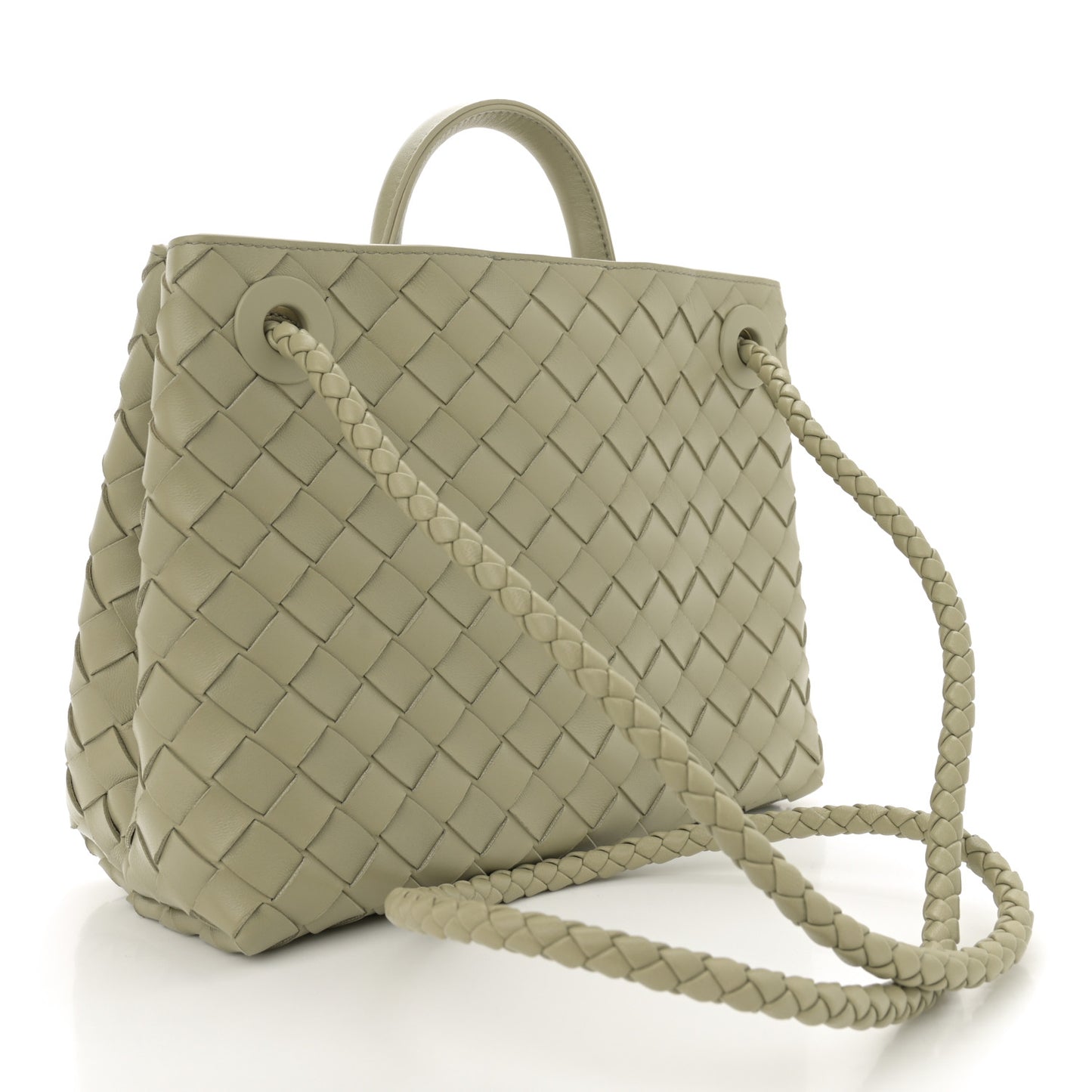 Nappa Intrecciato Small Andiamo Shoulder Bag Travertine