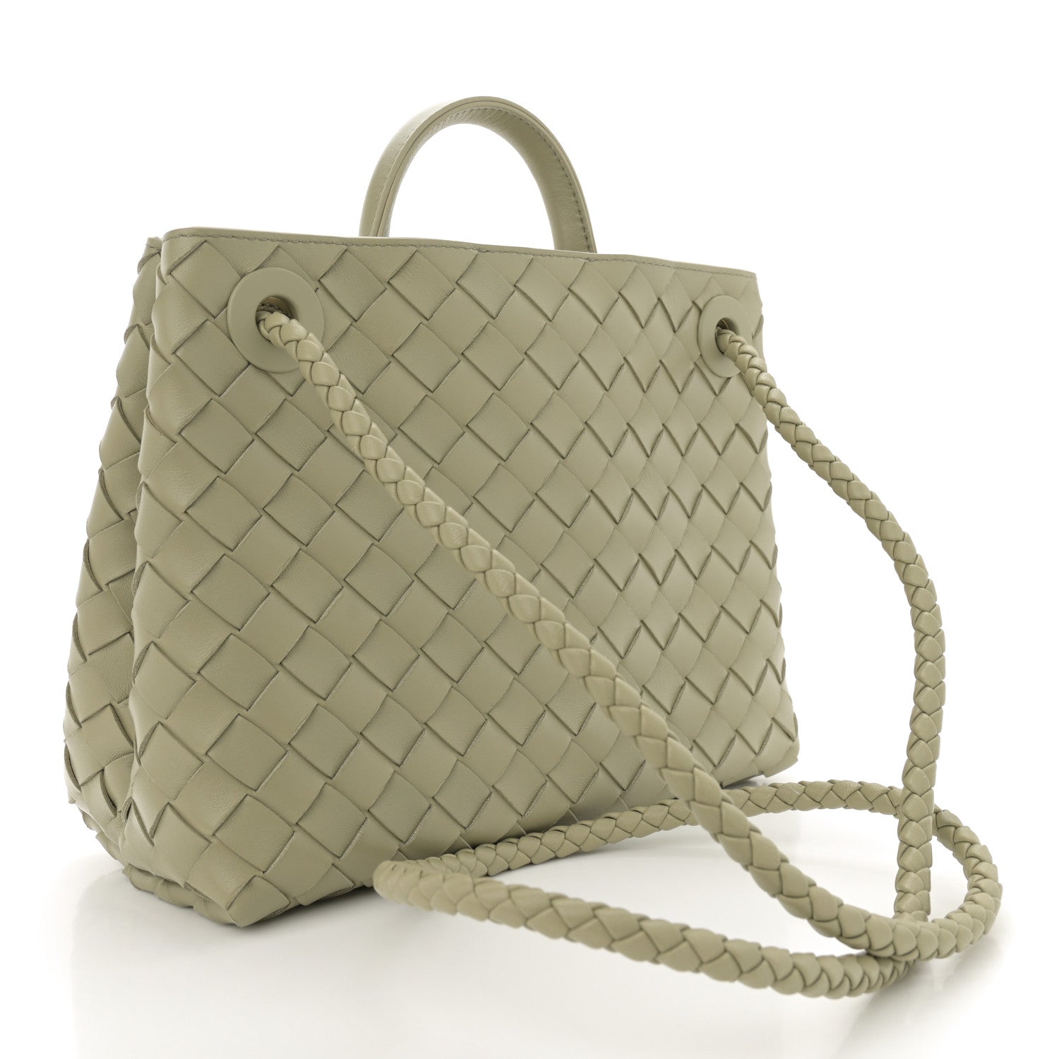 Bottega Veneta Nappa Intrecciato Small Andiamo Shoulder Bag Travertine 3 of 9