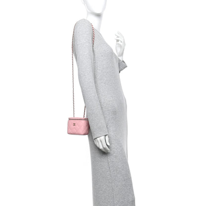 Chanel Caviar Quilted Mini Vanity Case With Chain Pink 3 of 19