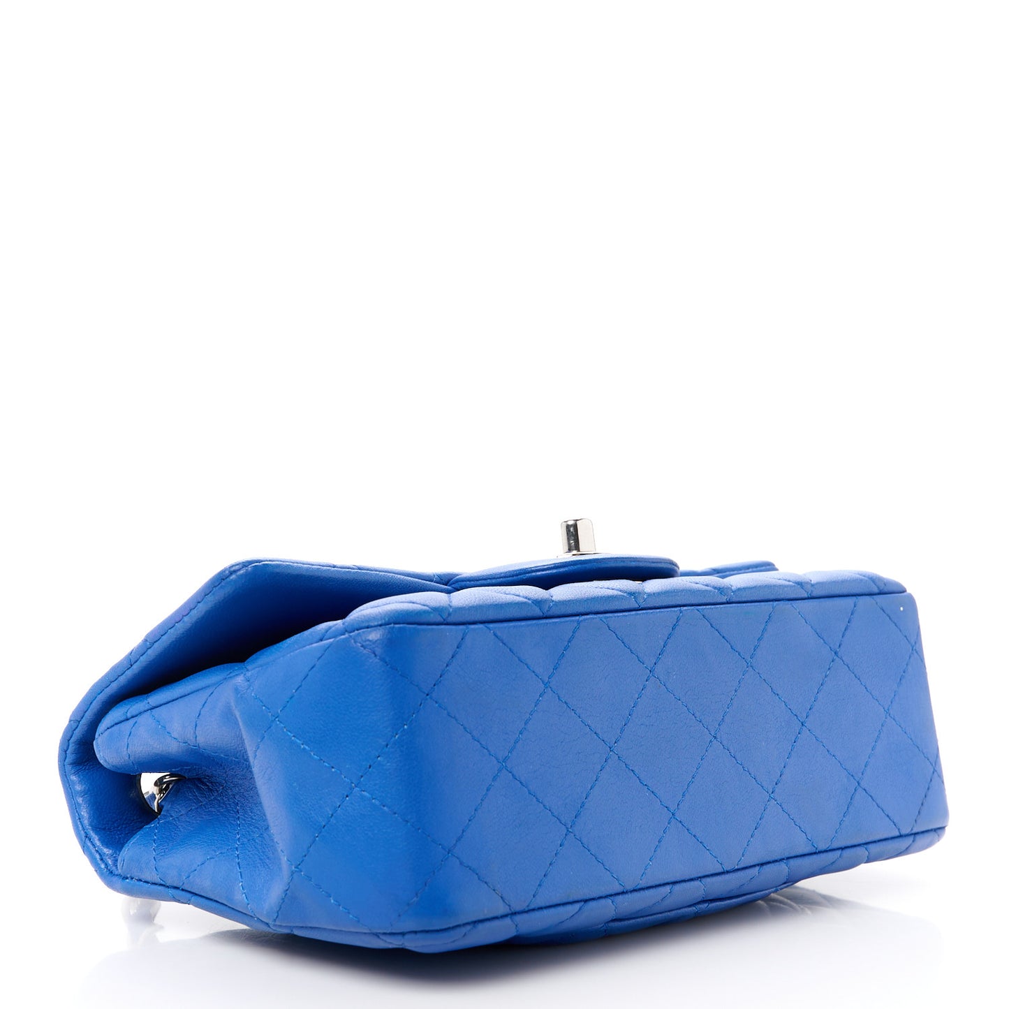 Lambskin Quilted Mini Rectangular Flap Blue