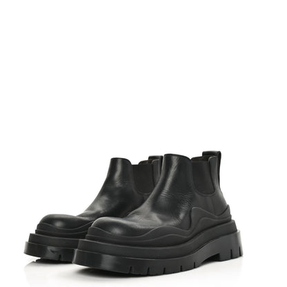 Bottega Veneta Calfskin The Tire Cropped Chelsea Short Boots 35.5 Black 3 of 7