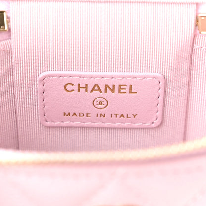 Chanel Caviar Quilted Vertical Coco Beauty Vanity Case With Chain Pale Pink 5 of 11