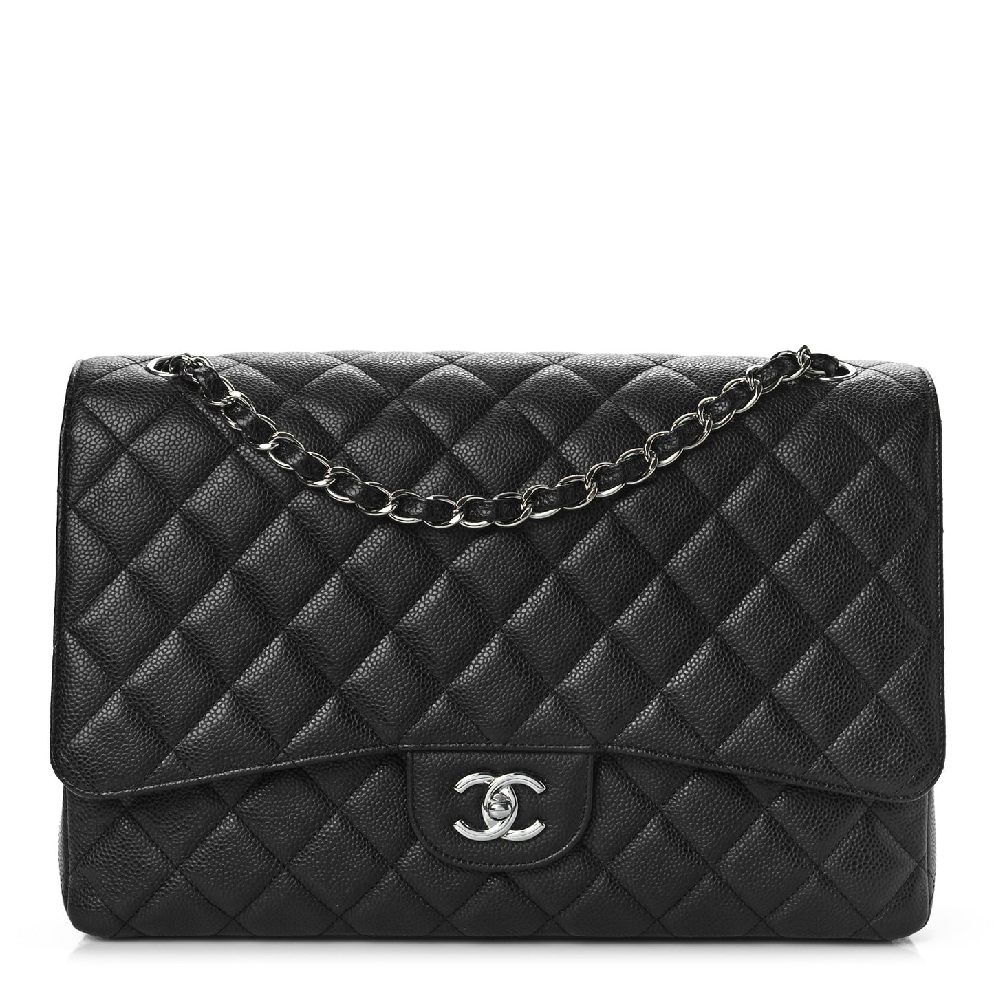 Caviar Quilted Maxi Single Flap Black