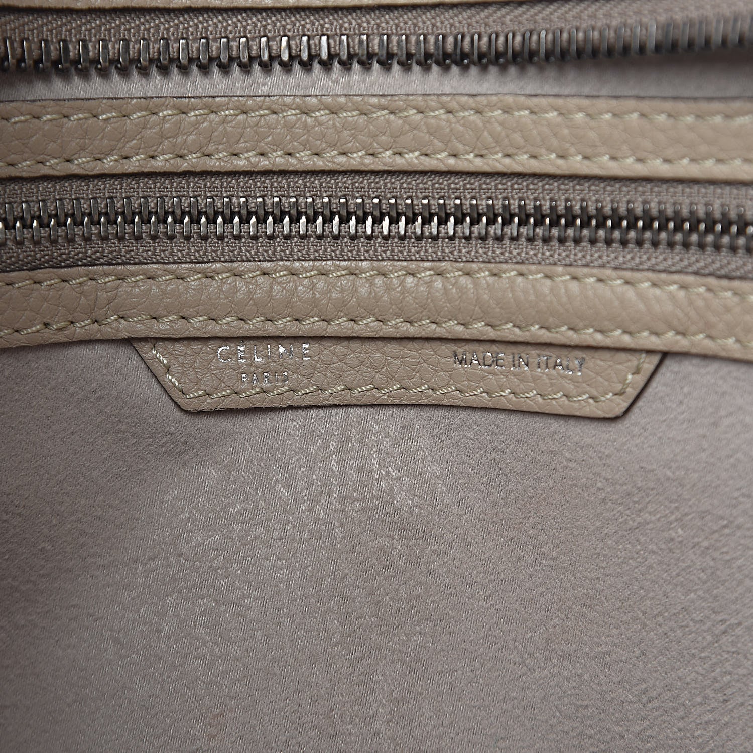 Celine Drummed Calfskin Micro Luggage Dune 6 of 12