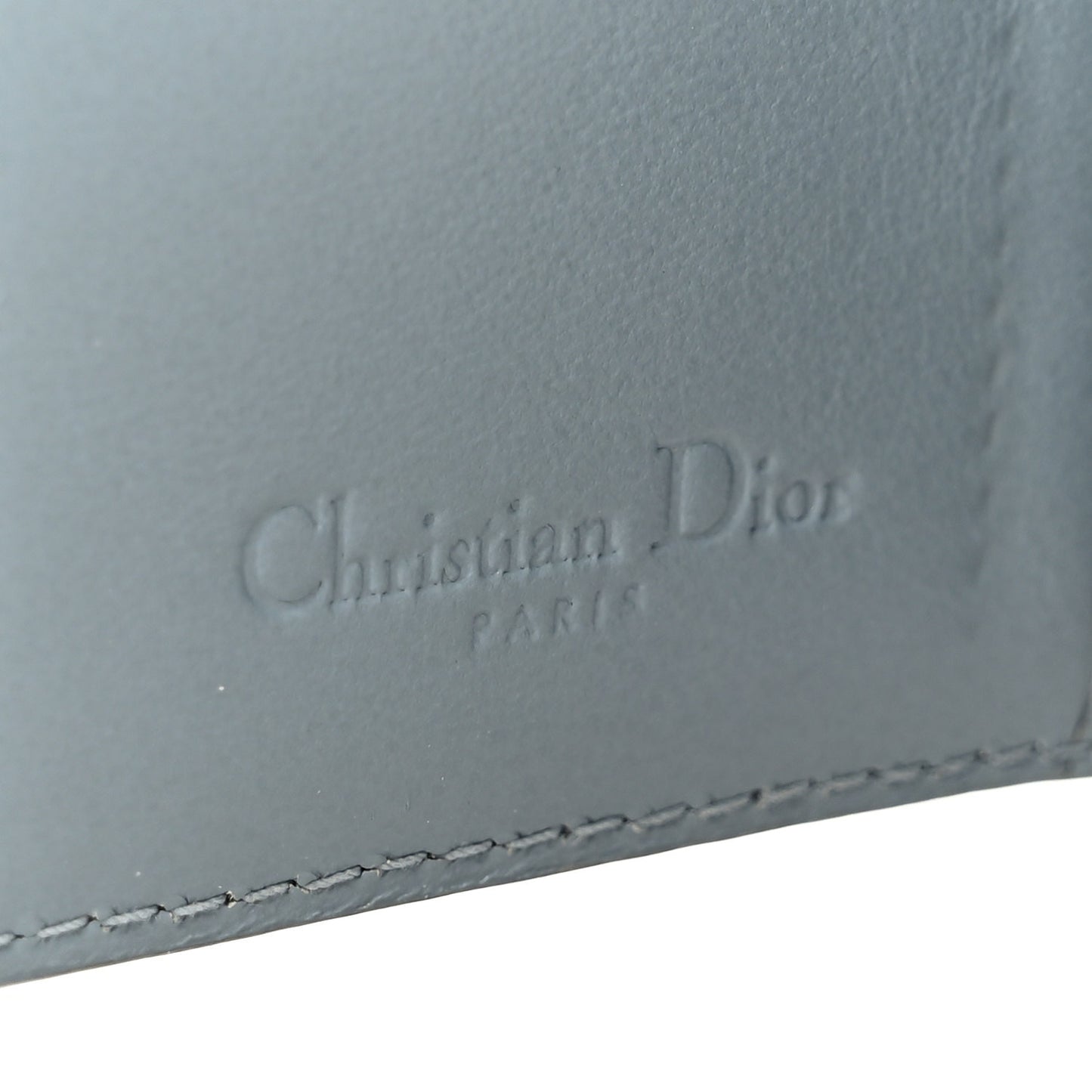 Patent Cannage Mini Lady Dior Wallet Cloud Blue