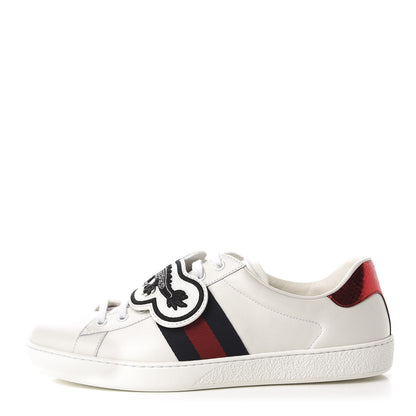 Gucci Calfskin Ayers Web UFO Dragon Embroidered Mens Ace Sneakers 11 White 1 of 10