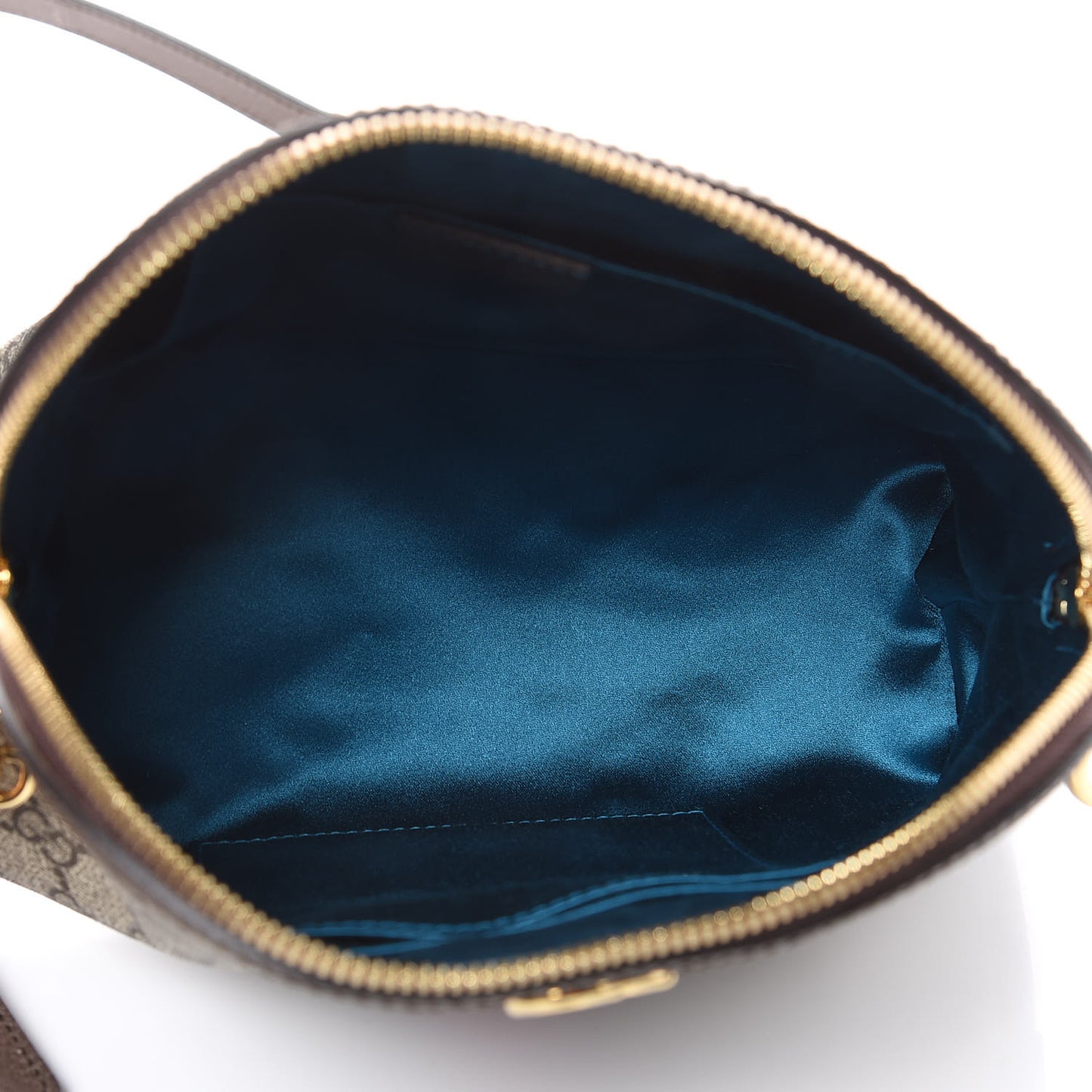 GG Supreme Monogram Textured Dollar Calfskin Web Small Ophidia Dome Shoulder Bag Beige Ebony New Acero
