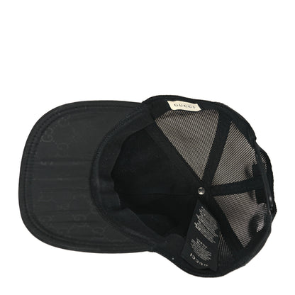 Gucci Nylon Light Mesh Dollar Calfskin GG Monogram Baseball Hat L Black 6 of 8