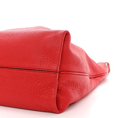 Fendi Vitello Small Clasp Top Hobo Bag Red 10 of 11