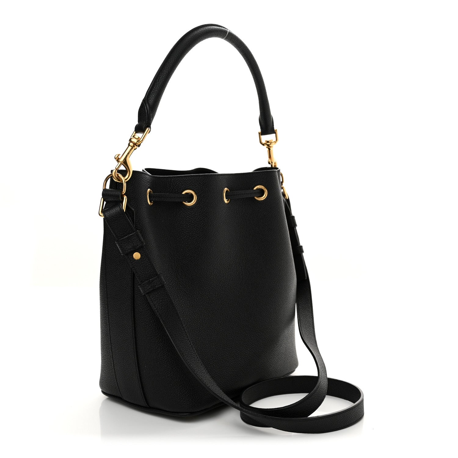 Saint Laurent Grained Calfskin Medium Emmanuelle Bucket Bag Black 3 of 15