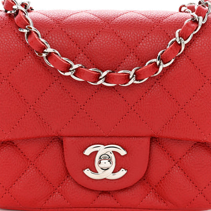 Chanel Caviar Quilted Mini Square Flap Red 8 of 11
