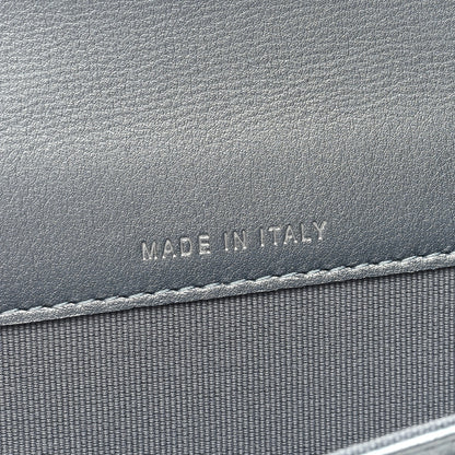 Chanel Metallic Lambskin Quilted Flap Card Holder Wallet Silver 6 of 8