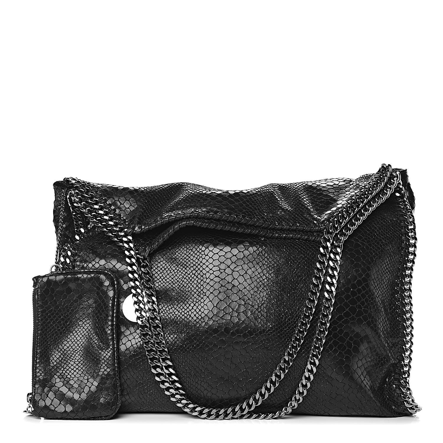 Stella McCartney Snakeskin Effect Big Falabella Tote Black 1 of 11