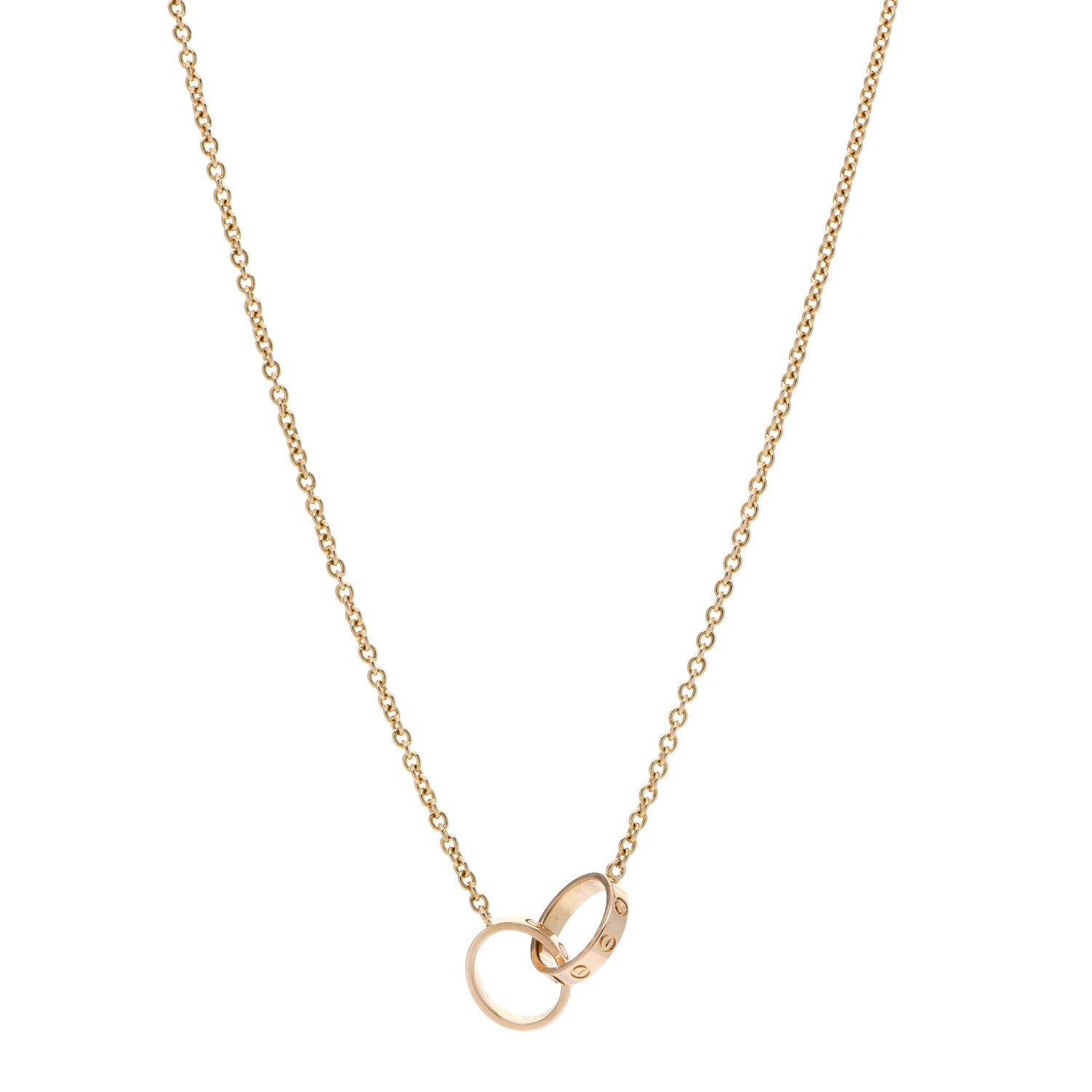 Cartier 18K Pink Gold Interlocking LOVE Necklace 1 of 5