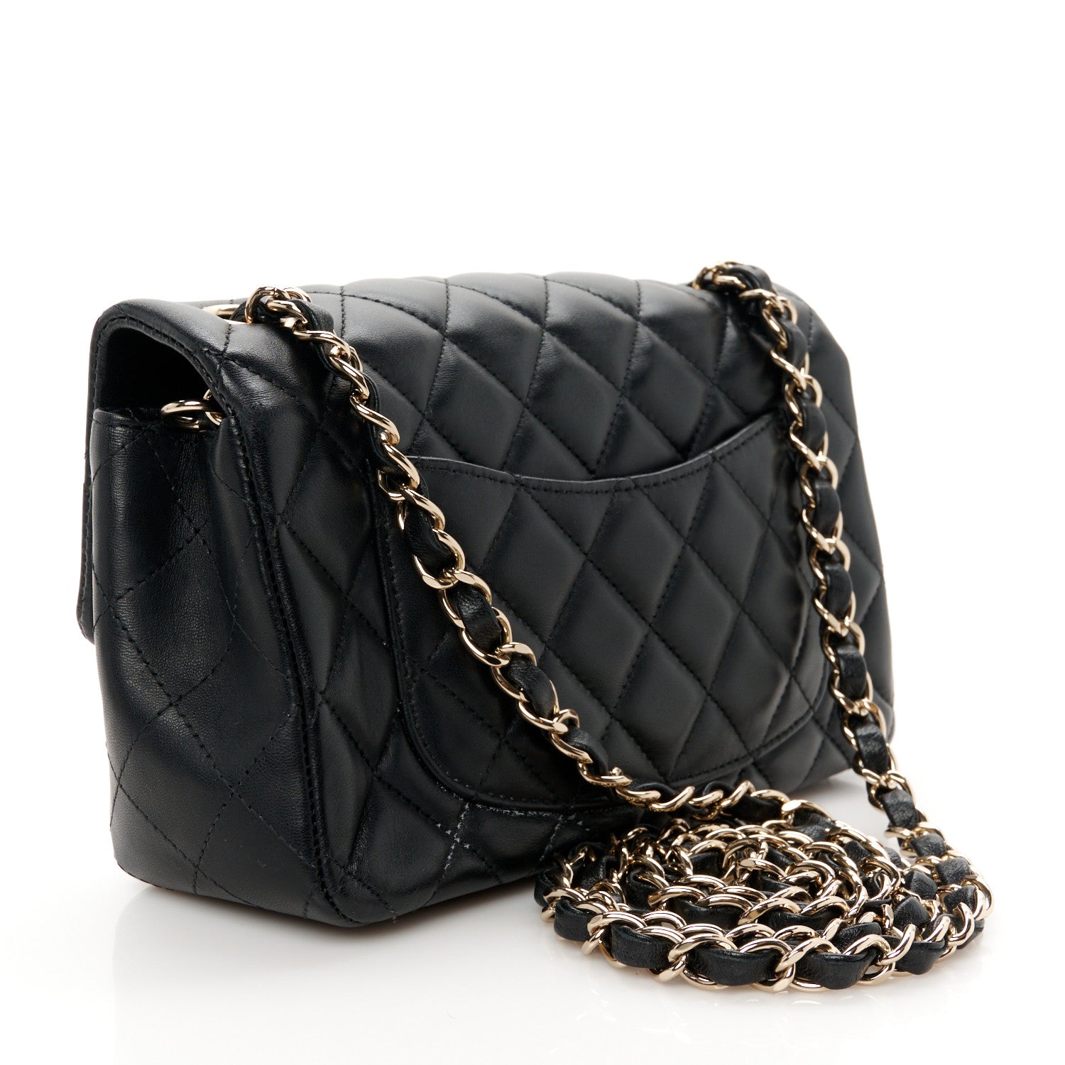 Chanel Lambskin Quilted Mini Rectangular Flap Black 3 of 11
