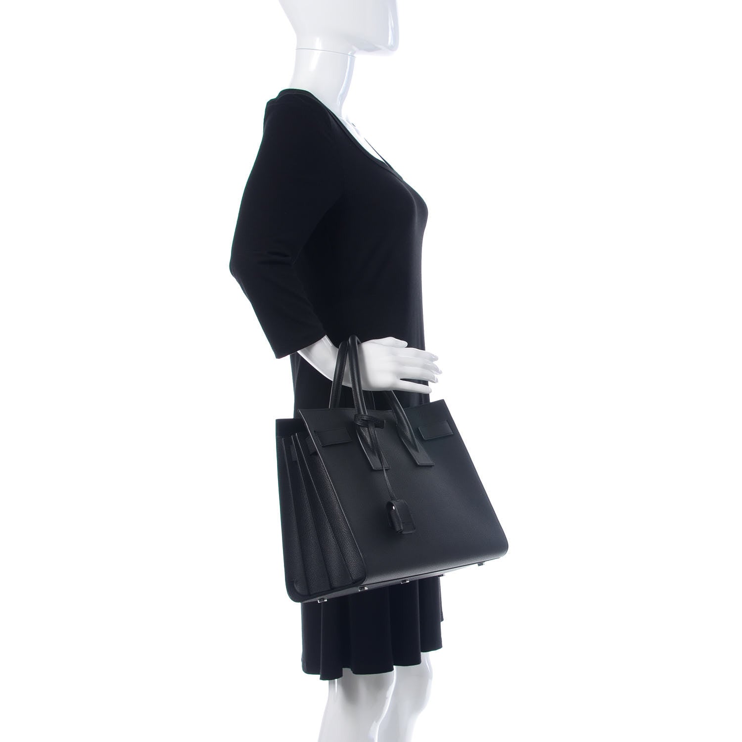Saint Laurent Grained Calfskin Small Sac De Jour Black 3 of 10