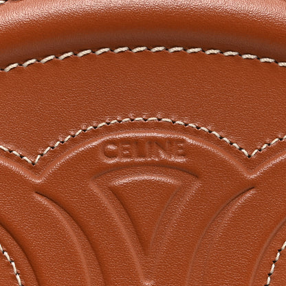 Celine Smooth Calfskin Cuir Small Triomphe Oval Crossbody Purse Tan 6 of 12