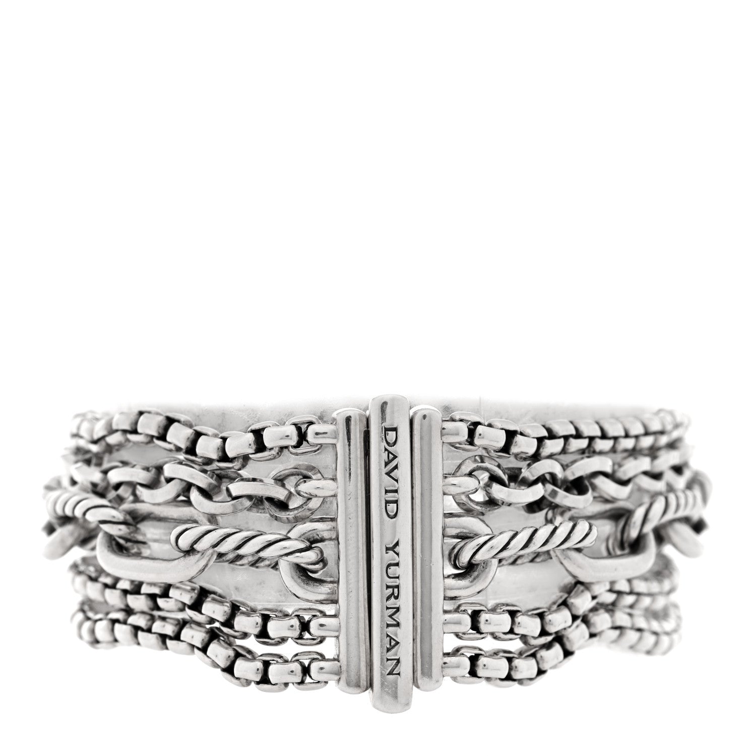 David Yurman Sterling Silver Multi Row Chain Bracelet 2 of 4