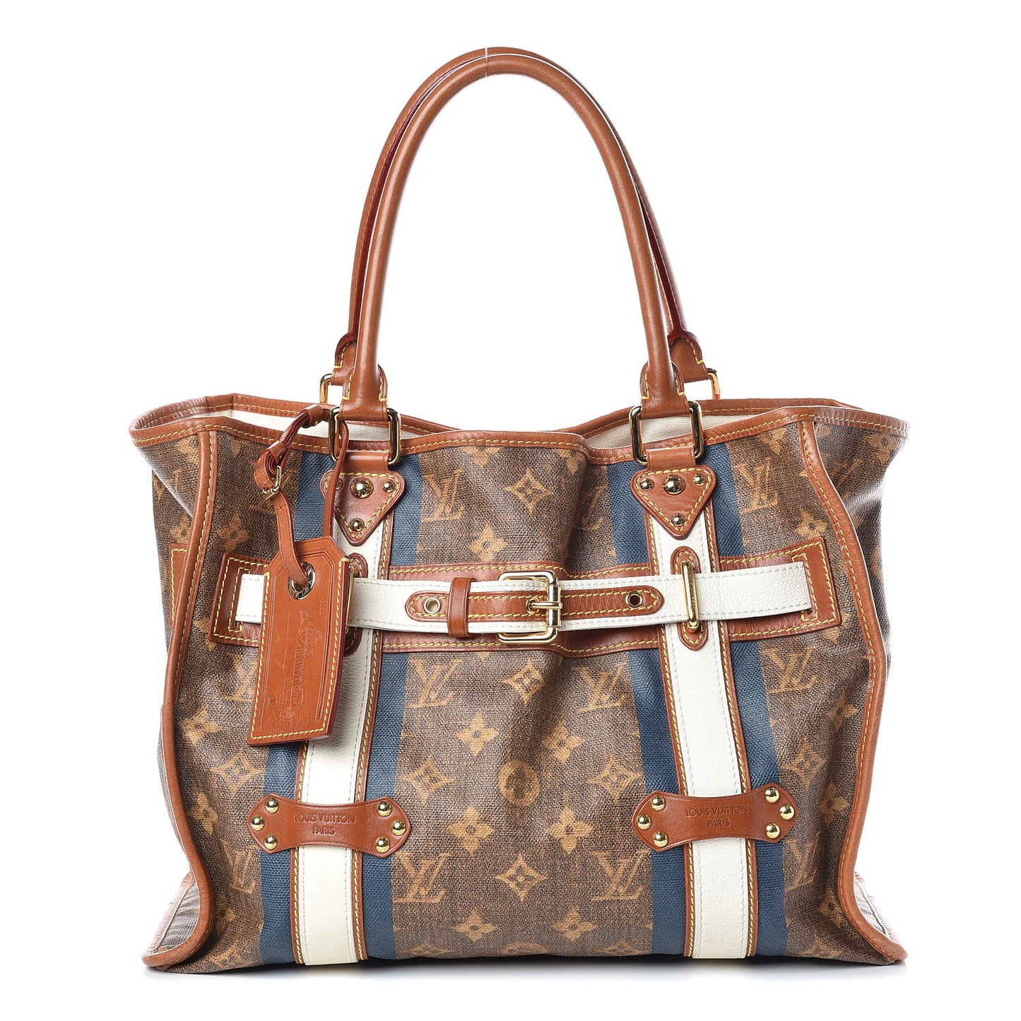 Monogram Rayures Tisse Sac GM Blue