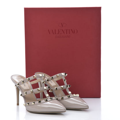 Valentino Garavani Patent Rockstud 90mm Cage Mules 36 Poudre 12 of 12
