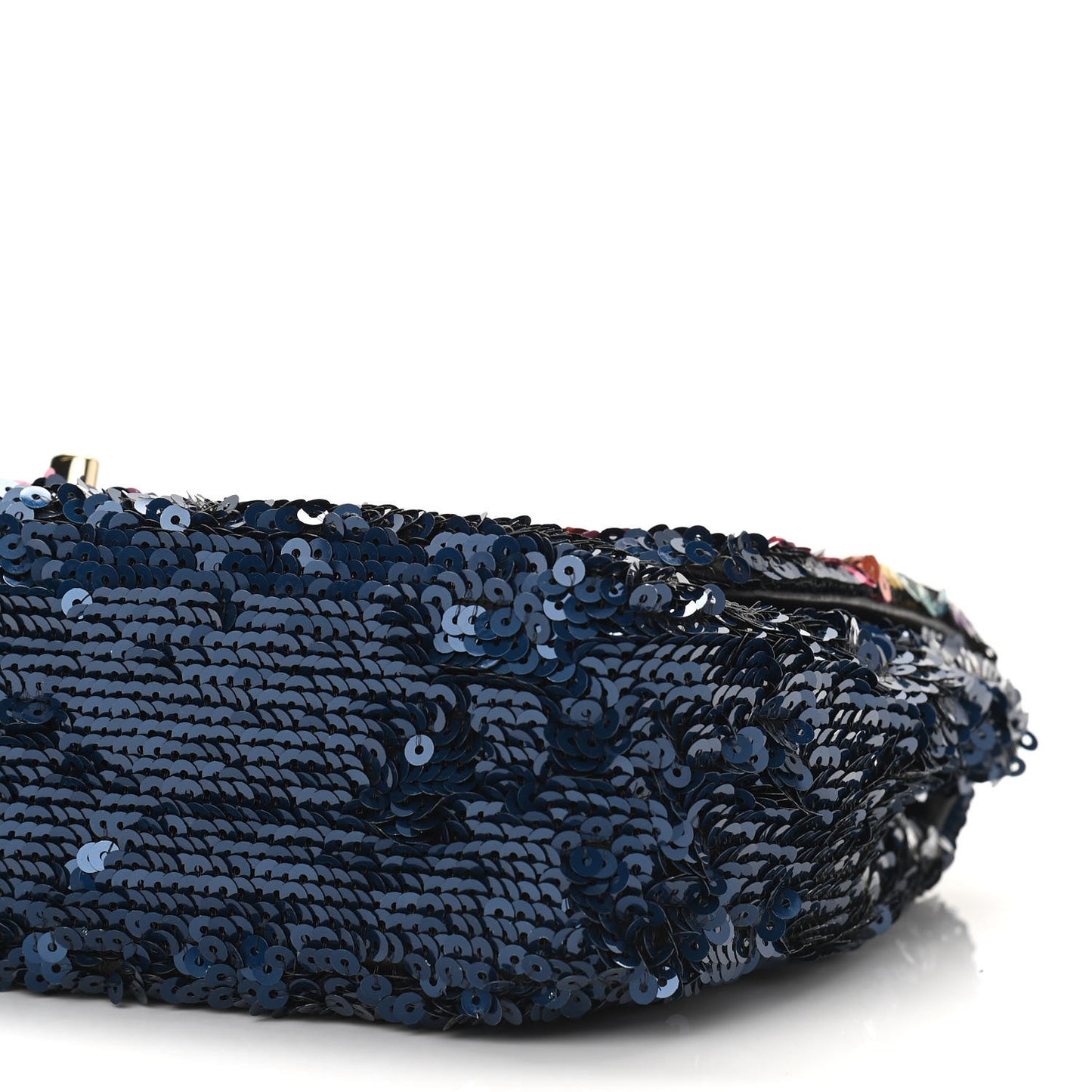 Sequin Medium Single Flap Blue Black Multicolor