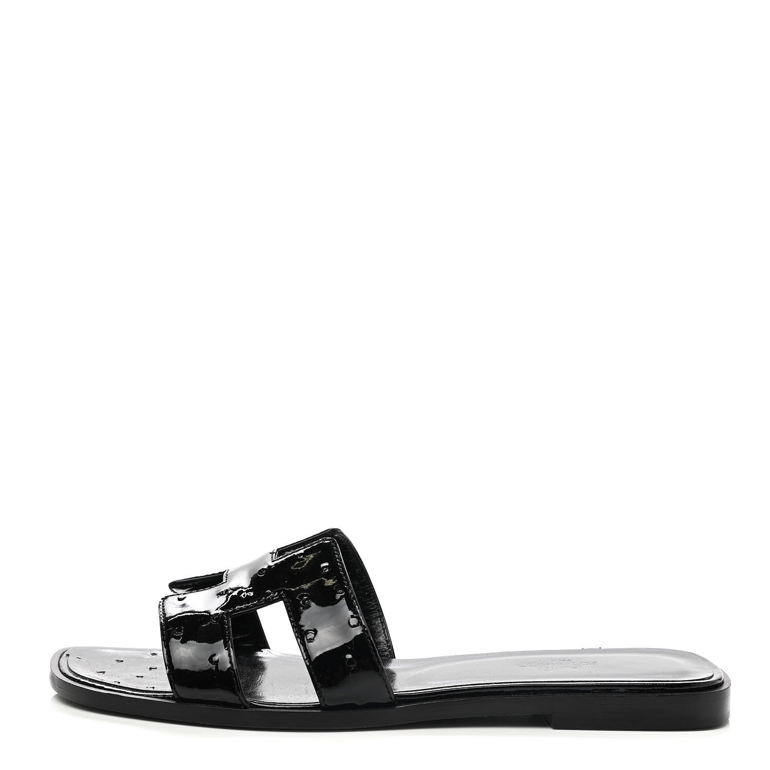 Hermes Ostrich Oran Sandals 38.5 Black 1 of 10