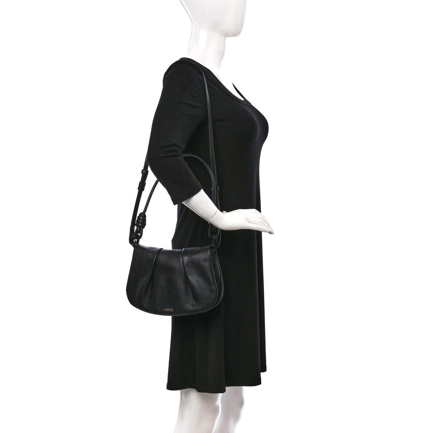 Shiny Nappa Calfskin Paseo Satchel Black