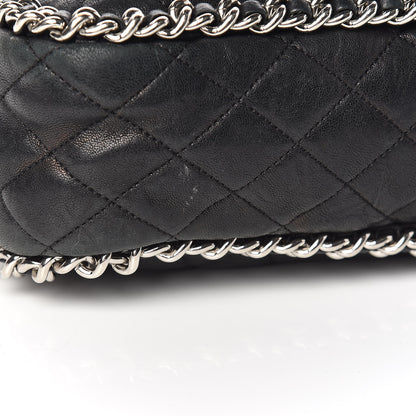 Chanel Washed Lambskin Quilted Maxi Chain Around Flap Black 12 of 14