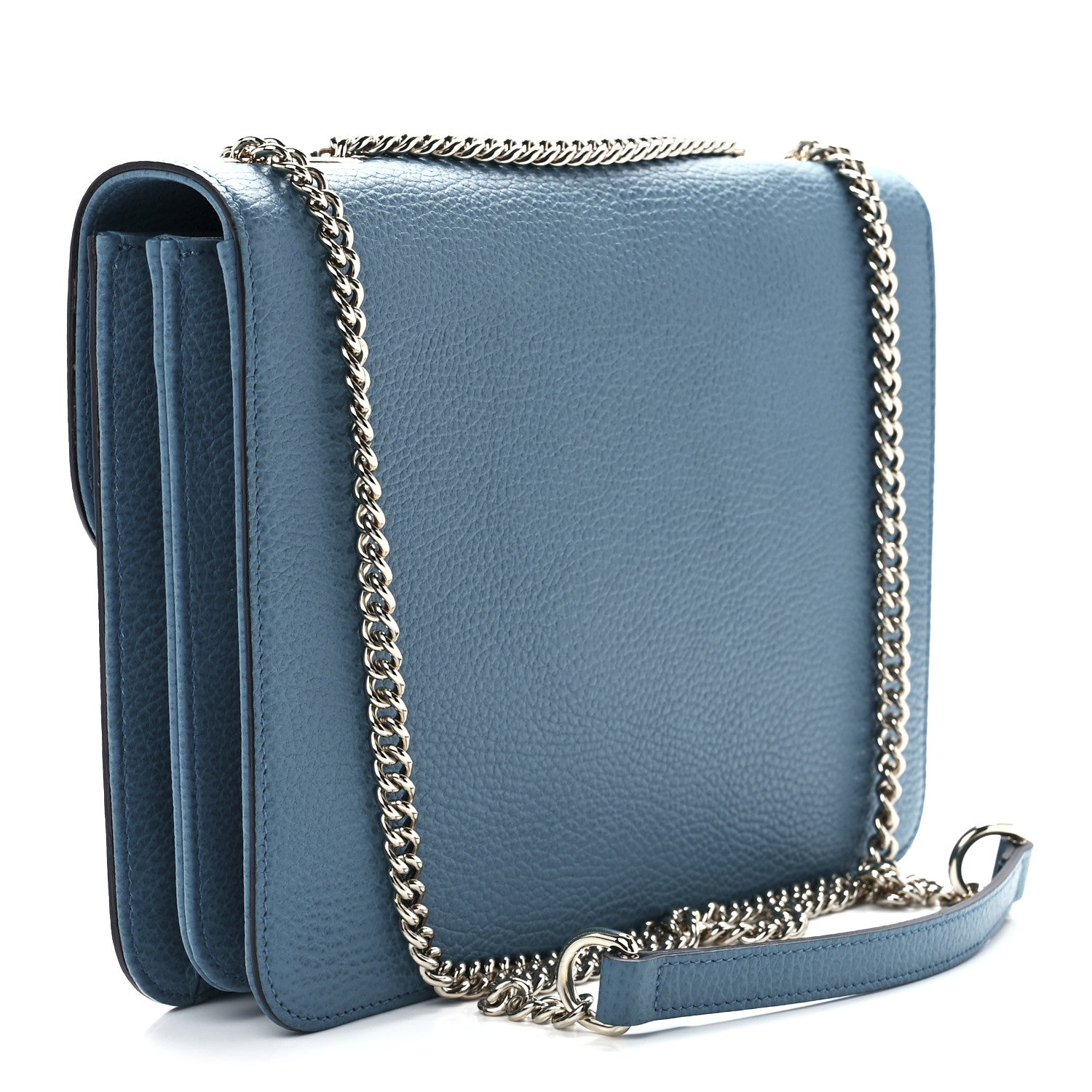 Gucci Dollar Calfskin Interlocking G Shoulder Bag Deep Cobalt 3 of 12