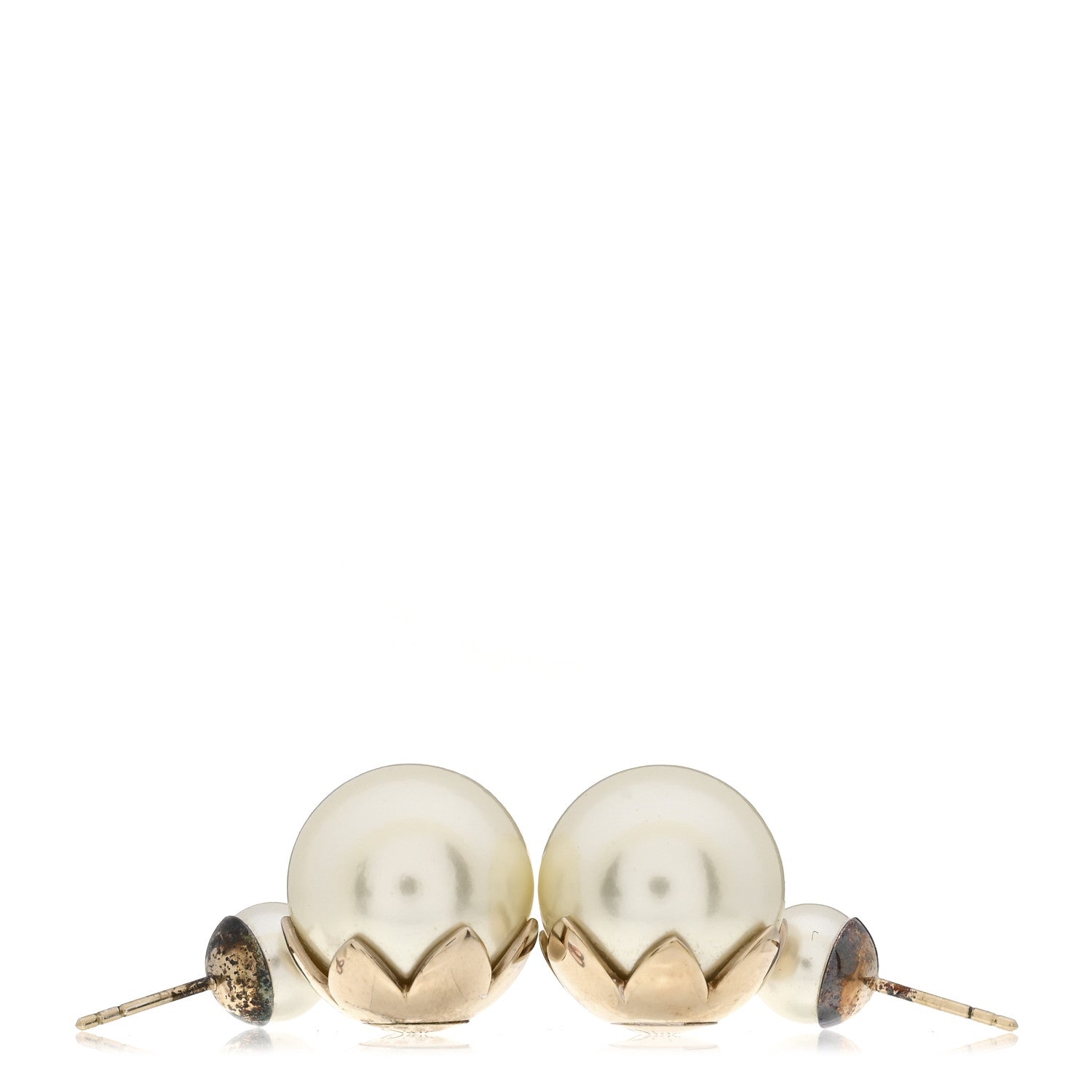 Christian Dior Pearl Mise En Dior Tribal Earrings Gold 3 of 4
