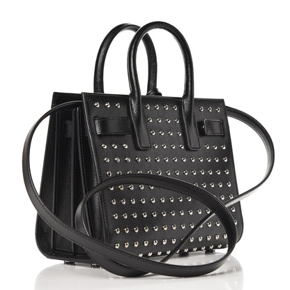 Saint Laurent Calfskin Studded Nano Sac De Jour Black 3 of 8