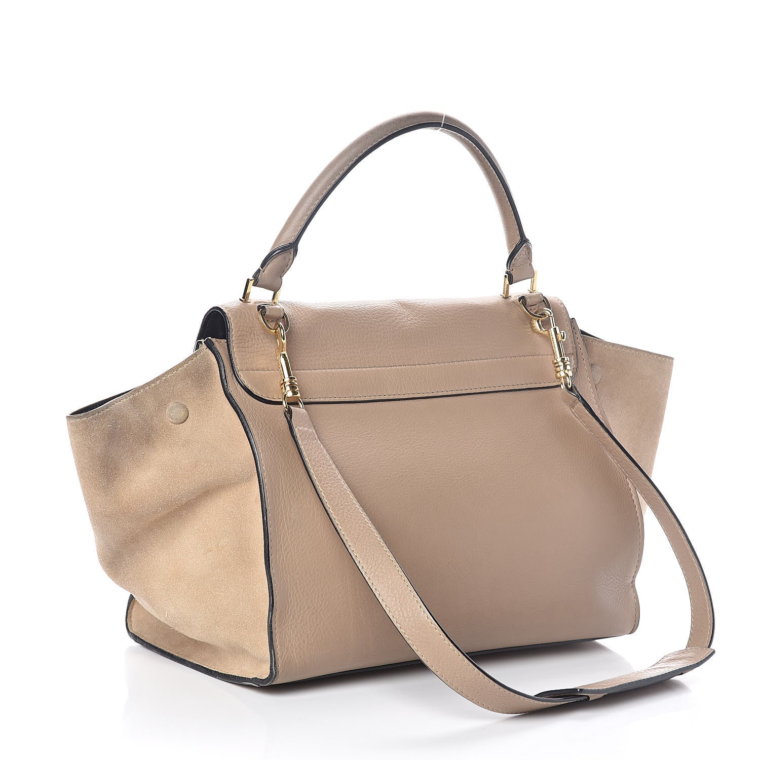 Celine Drummed Calfskin Suede Medium Trapeze Dune 3 of 10