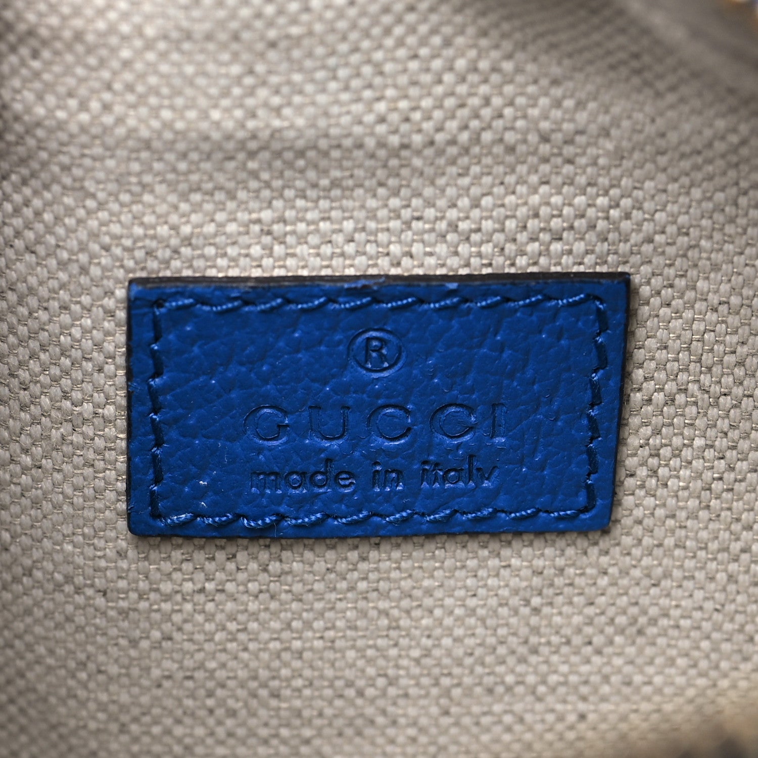 Gucci GG Supreme Monogram Mix Textured Dollar Calfskin Rhombus Inlay Crossbody Bag Beige Ebony Harvest Joy Blue 6 of 11