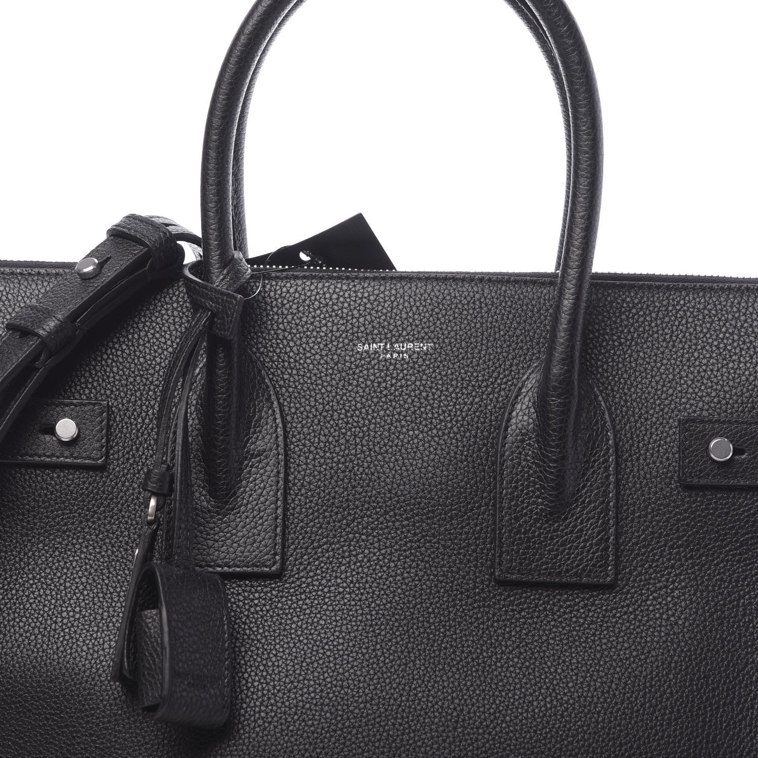Saint Laurent Grained Calfskin Small Supple Sac De Jour Duffle Black 7 of 9